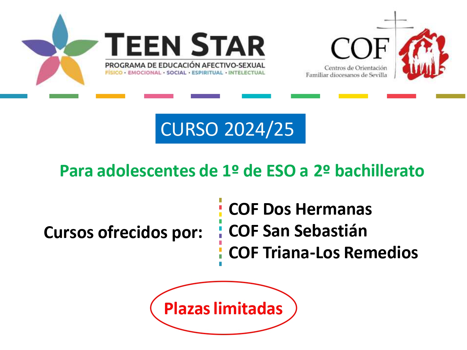 Cursos Teen STAR 24-25 de los COFs de Sevilla